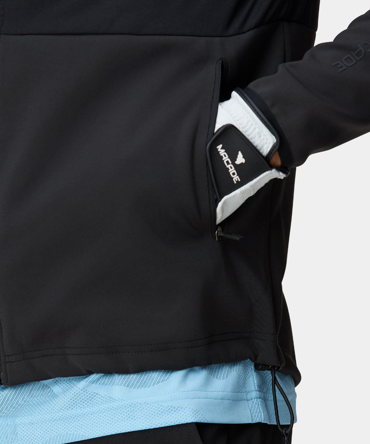Black Hooded Hybrid Jacket Macade Golf