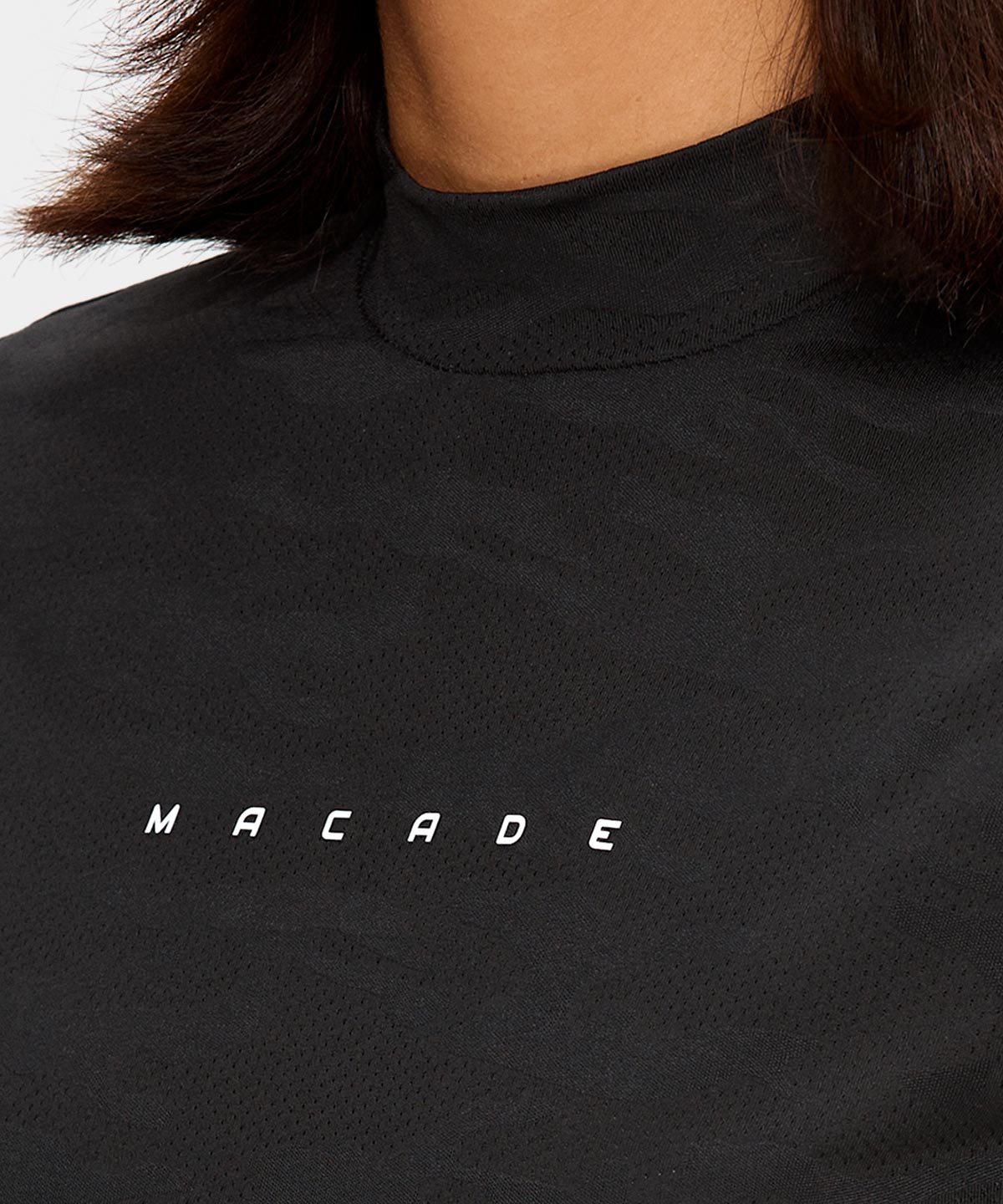 Black TX Mock Neck Shirt Macade Golf