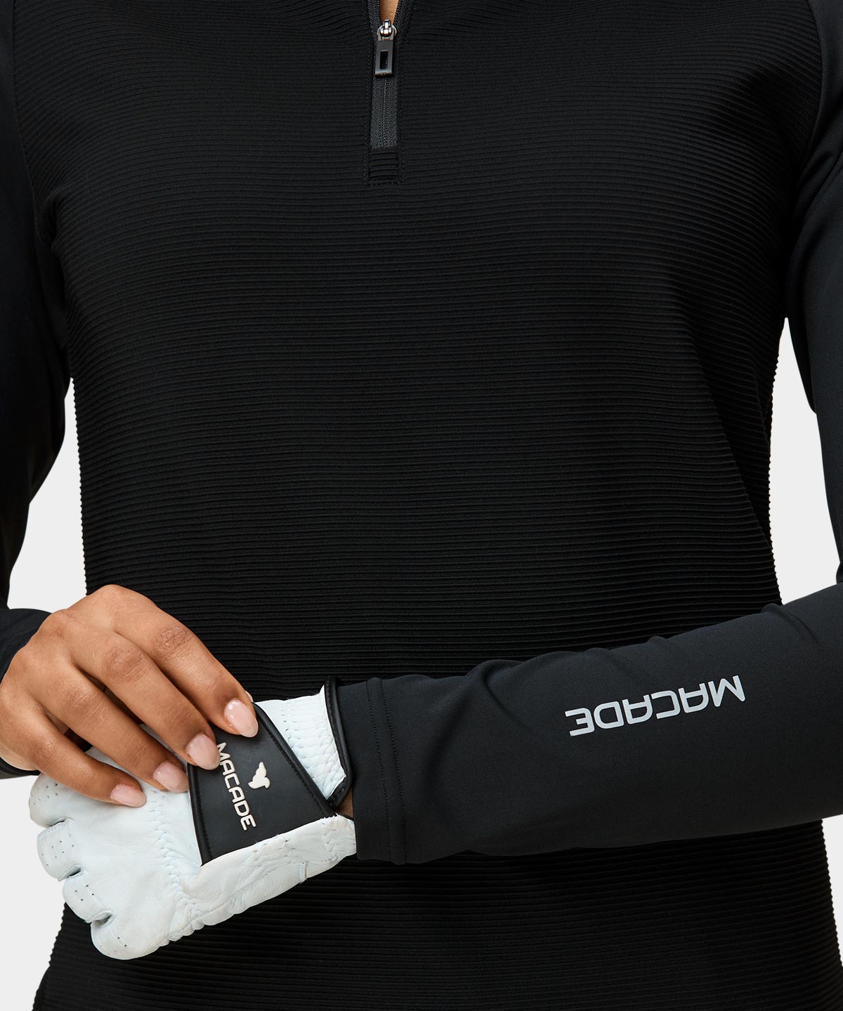 Jade Black Tech Bomber Zip Macade Golf