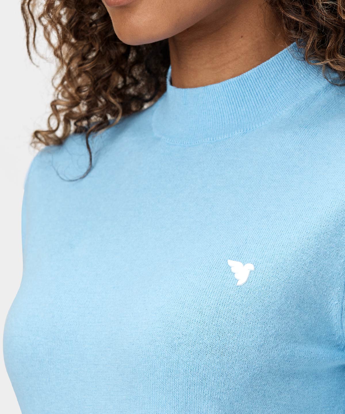 Powder Blue Tech Mock Neck Macade Golf