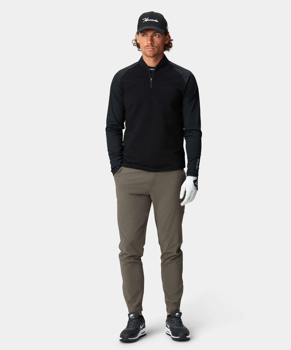 Black Tech Bomber Zip Macade Golf
