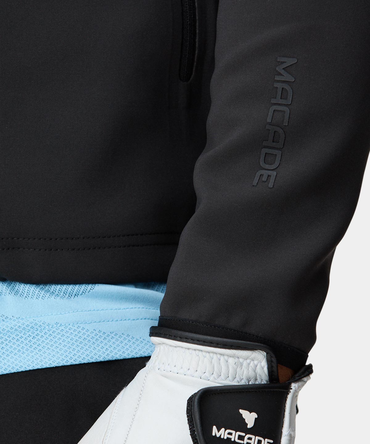 Black Hooded Hybrid Jacket Macade Golf