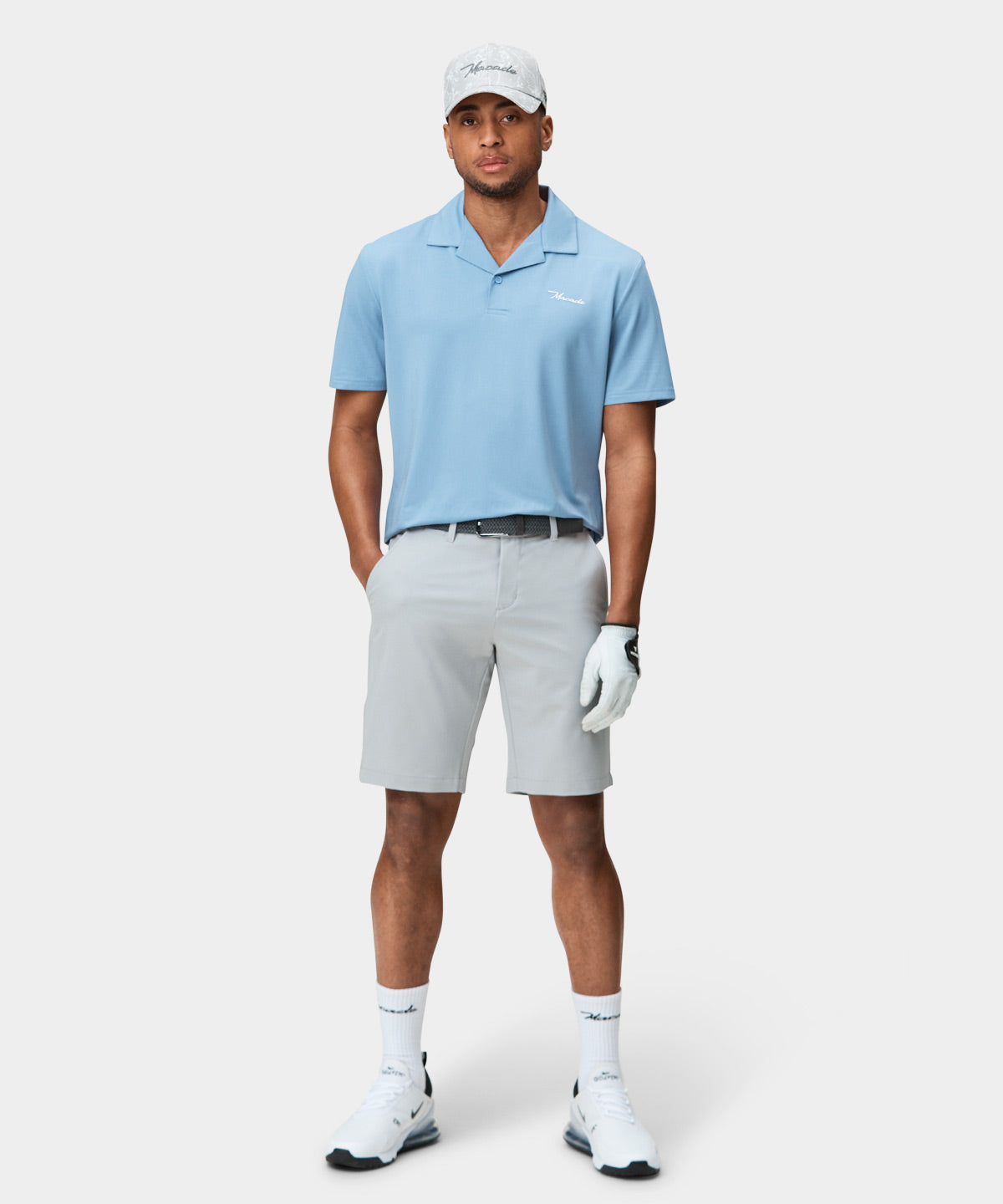 Koi Blue Camp Collar Shirt Macade Golf