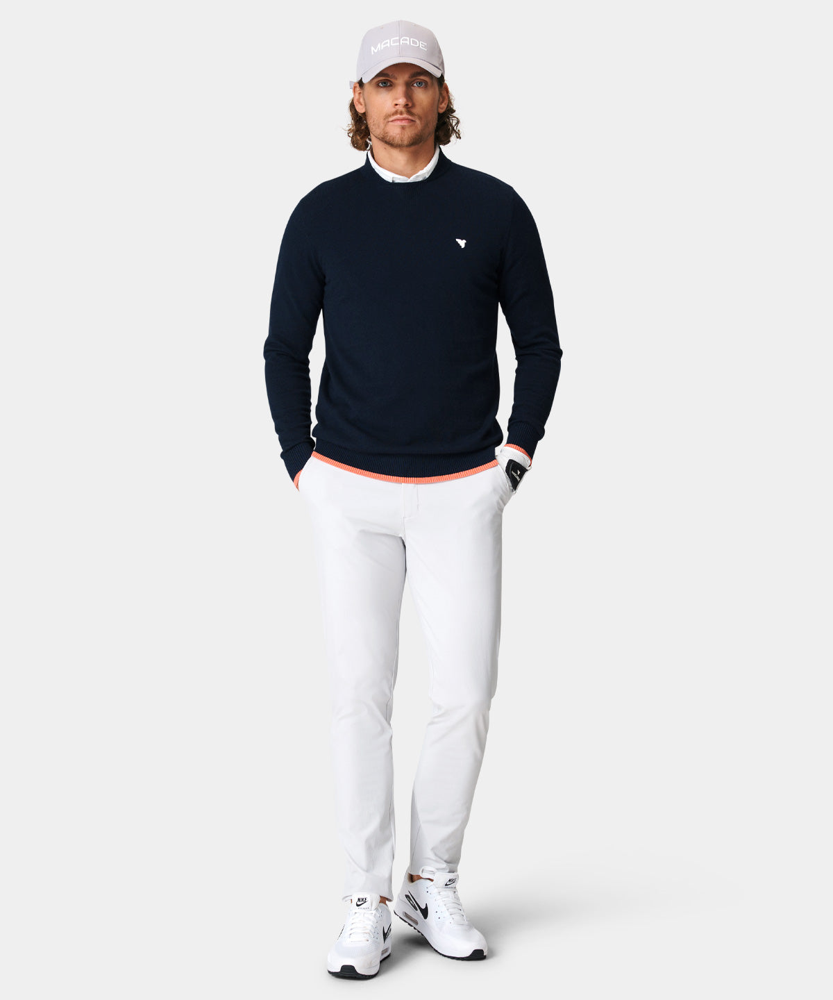 Navy Tour Bomber Sweater