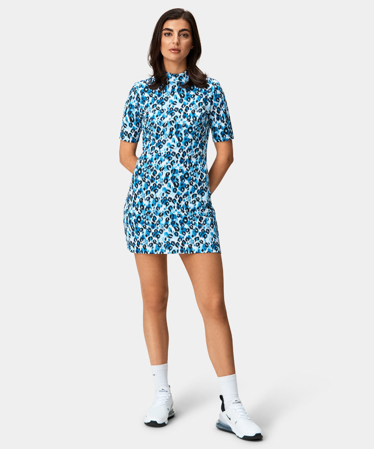 Cobalt Leo Mock Neck Dress Macade Golf