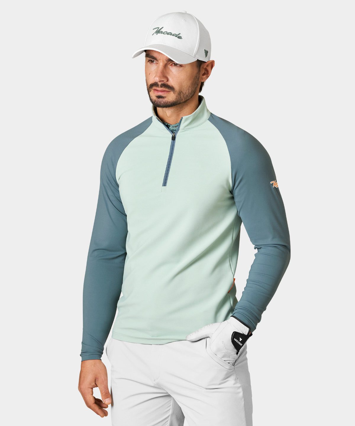 Pampas Mint Script Quarter Zip