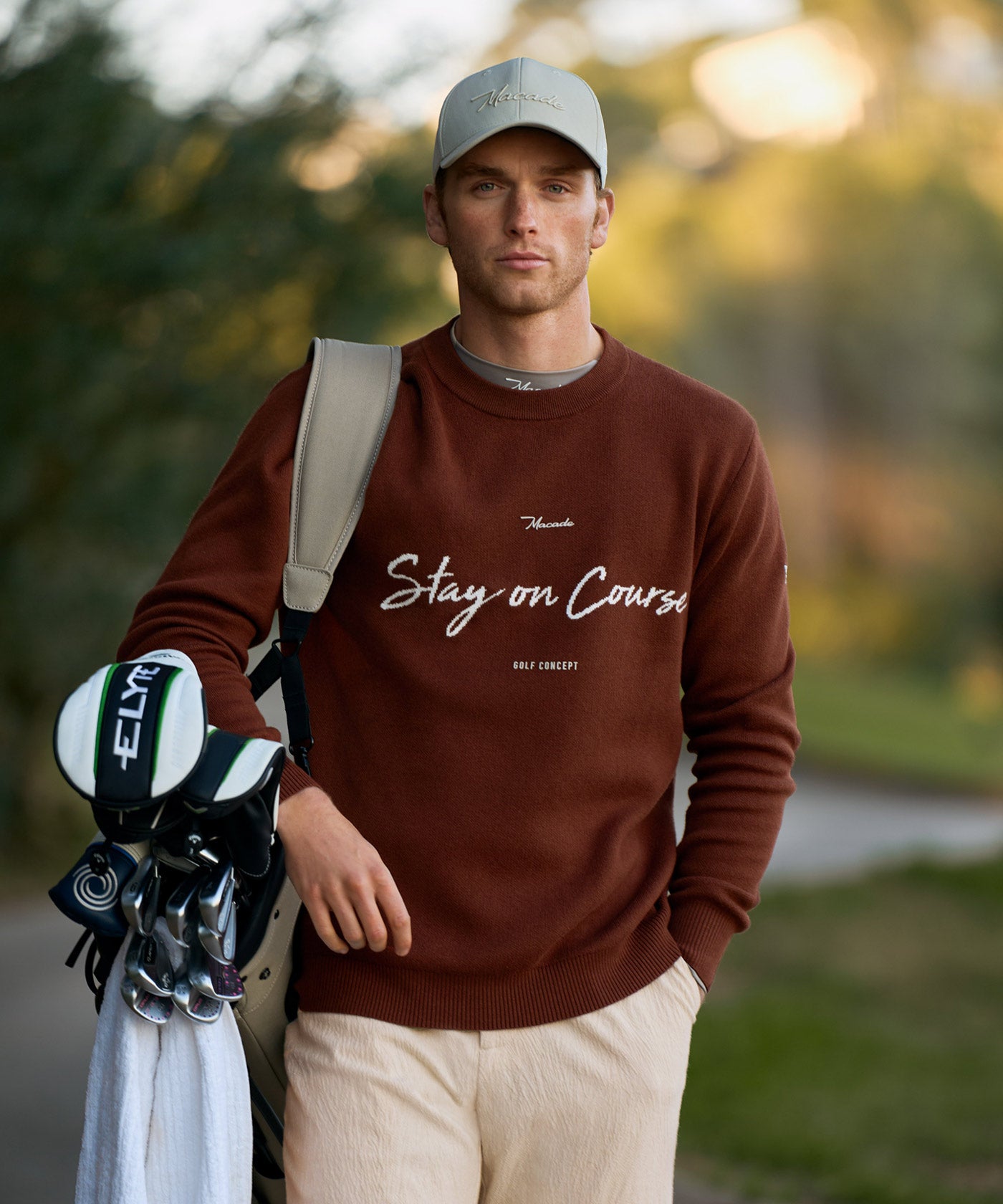 TX Intarsia Knit Crewneck - Rust