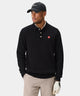Cashmere Blend Knit Polo - Black