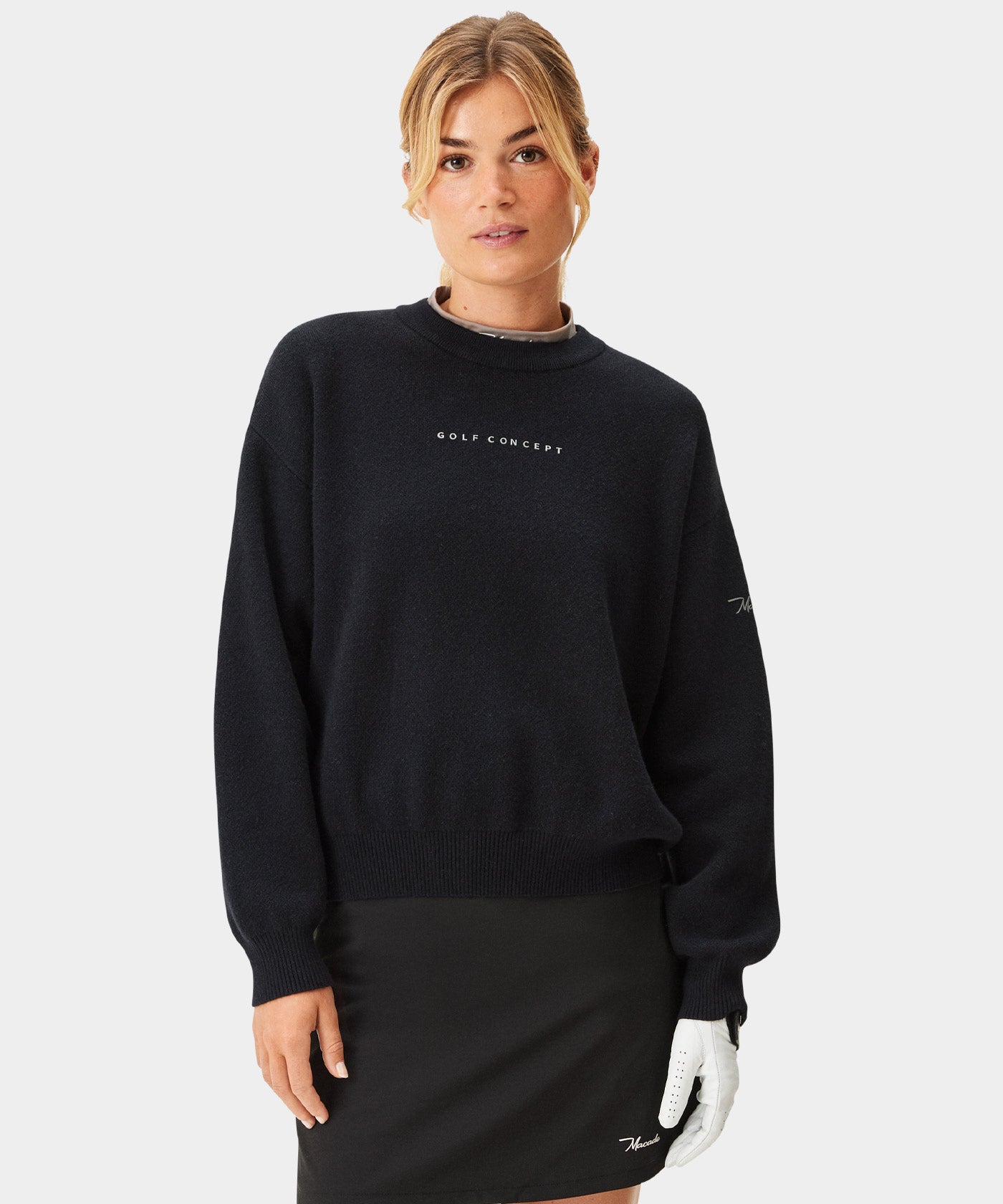 Black Knit Intarsia Sweater