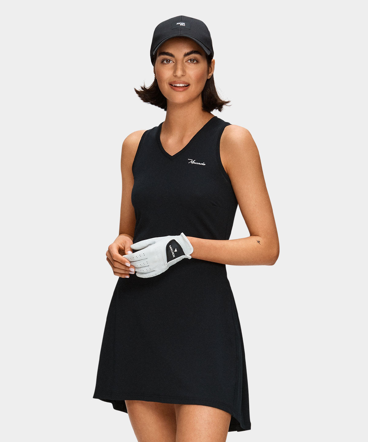Amanda Performance Dress - Black Pleated