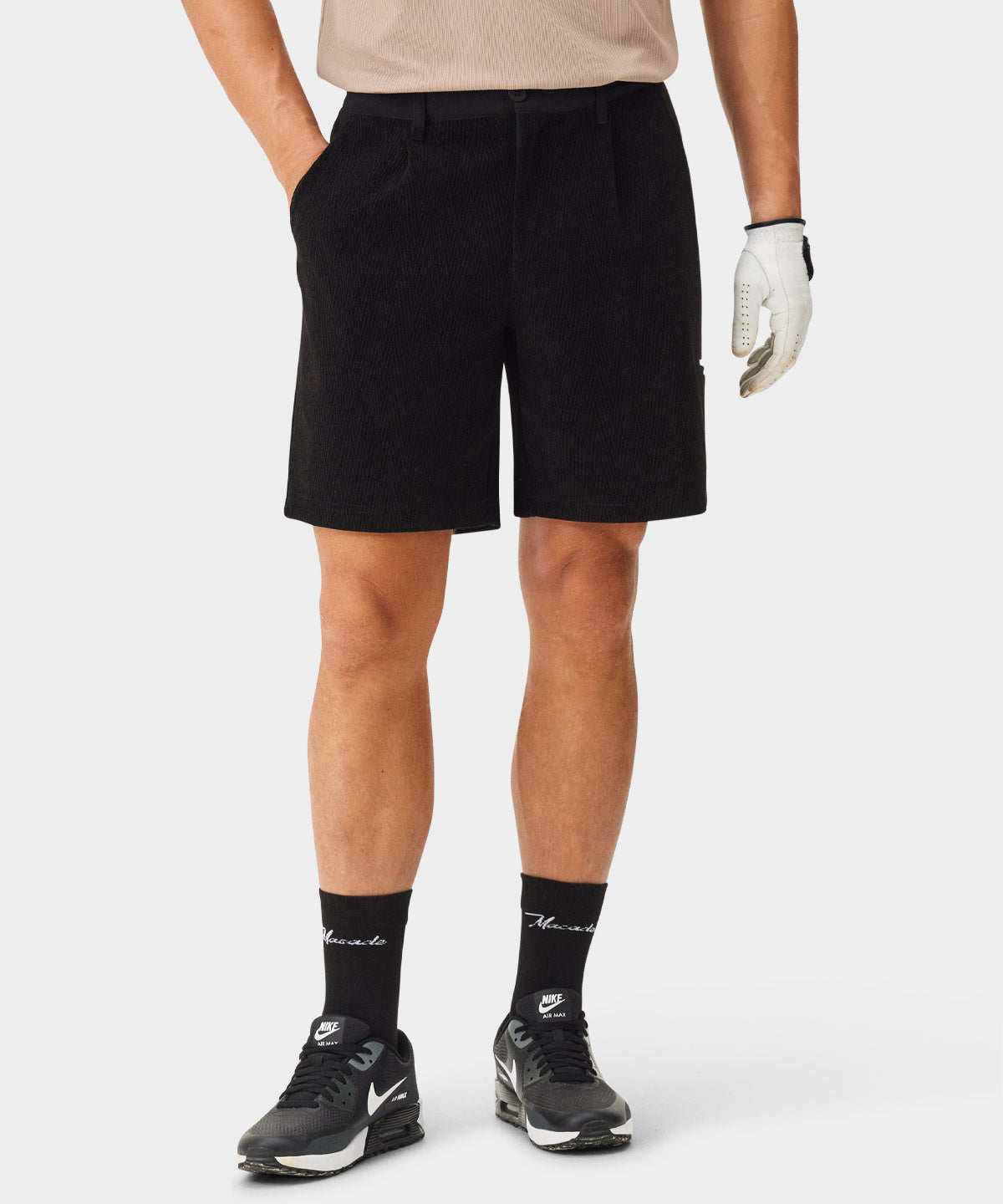 Macade Golf | Men's Ethan Pleated Shorts - Black | Size: XL | Black