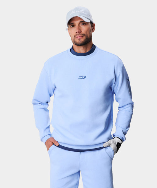 Powder Blue Tech Crewneck L | Macade Golf