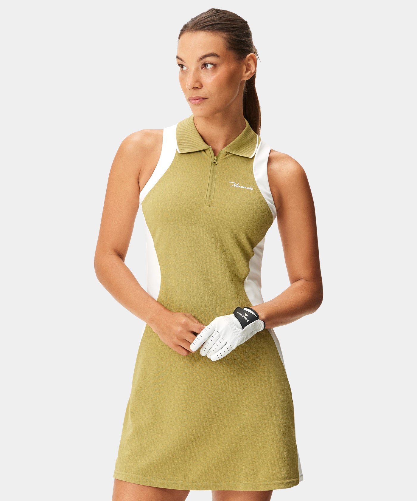 Macade Golf | Women's Cora TX Dress - Sheen Green | Size: L Short | Green | Women's Dresses for Golf Macade Golf | Women's Cora TX Dress - Sheen Green | Size: L Short | Green | Women's Dresses for Golf