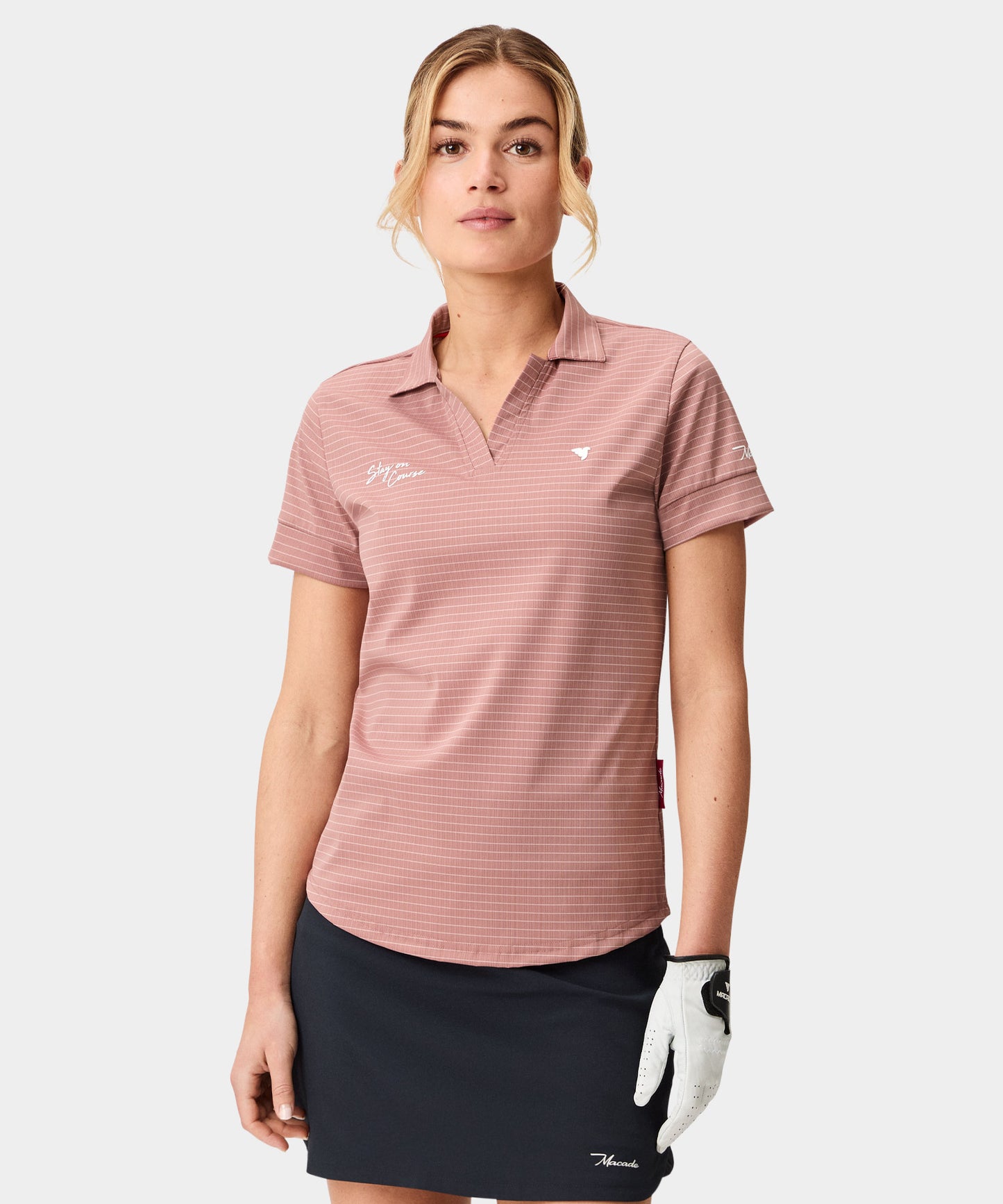 Striped Performance Shirt - Dusty Rose