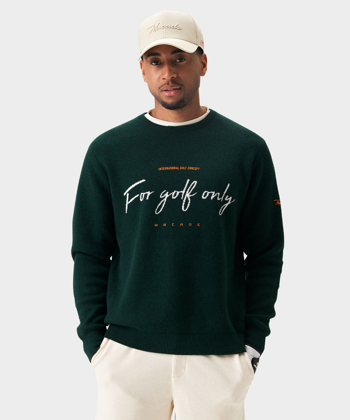 Green Script Knit Crewneck