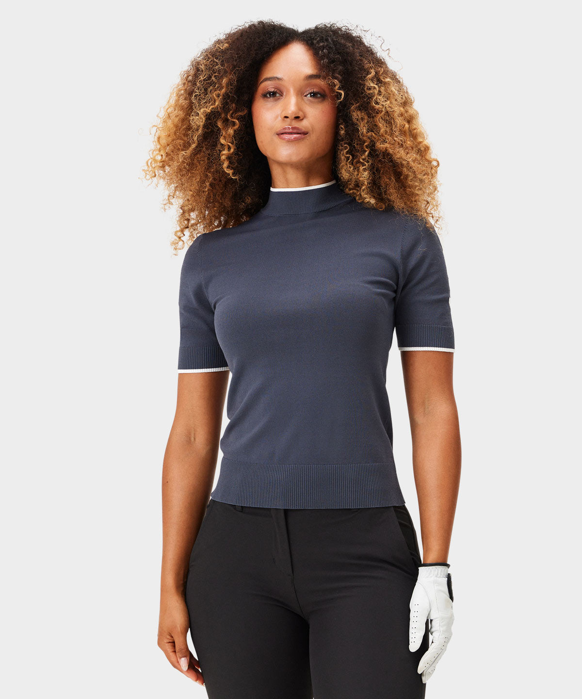Charcoal Air Mock Neck Top