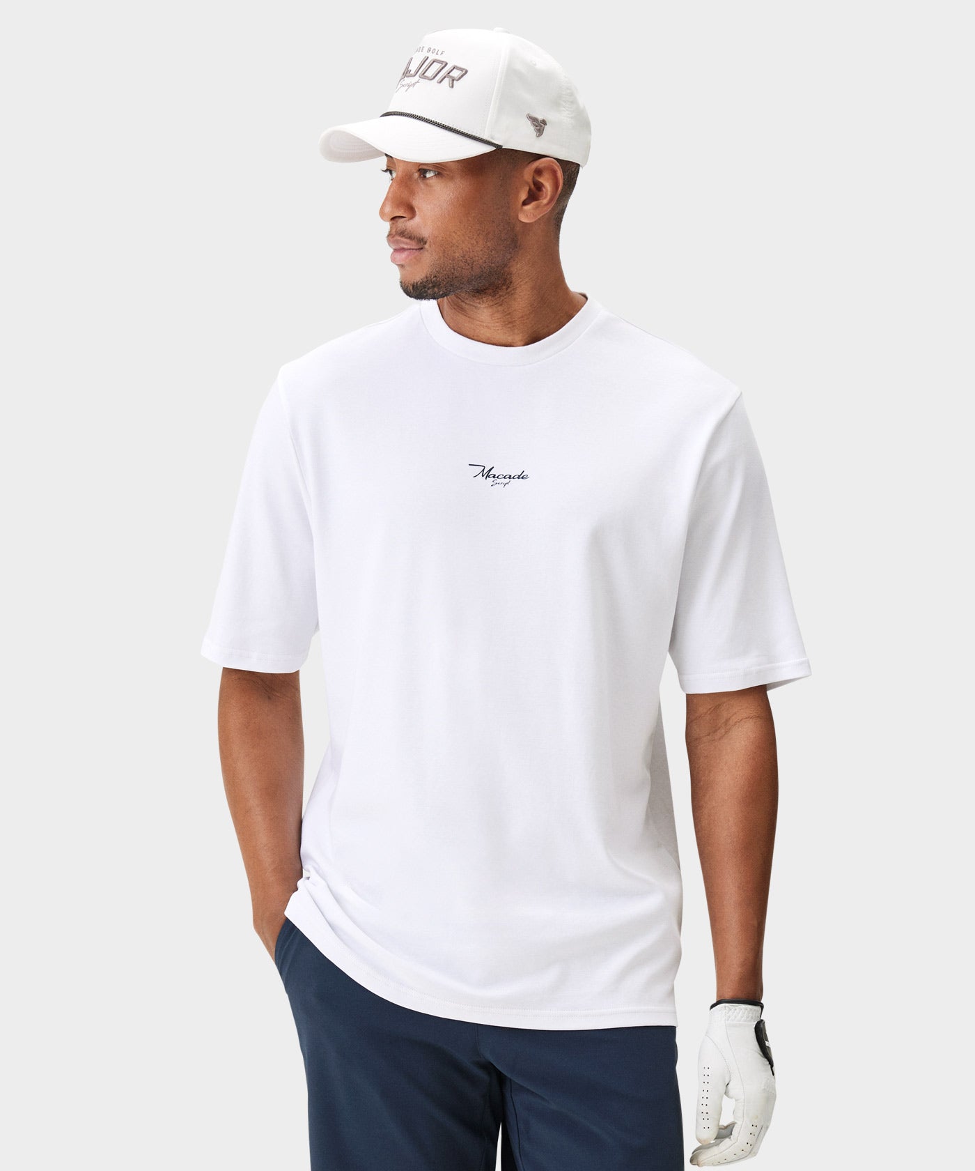 White Script Tech Tee