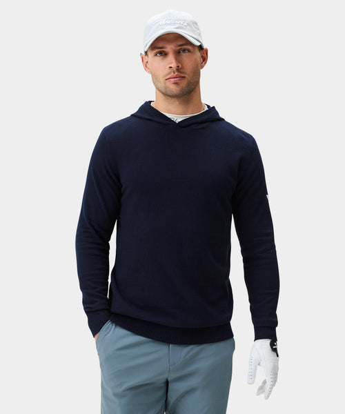 Men's Navy Tech Knit Hoodie - Macade Golf