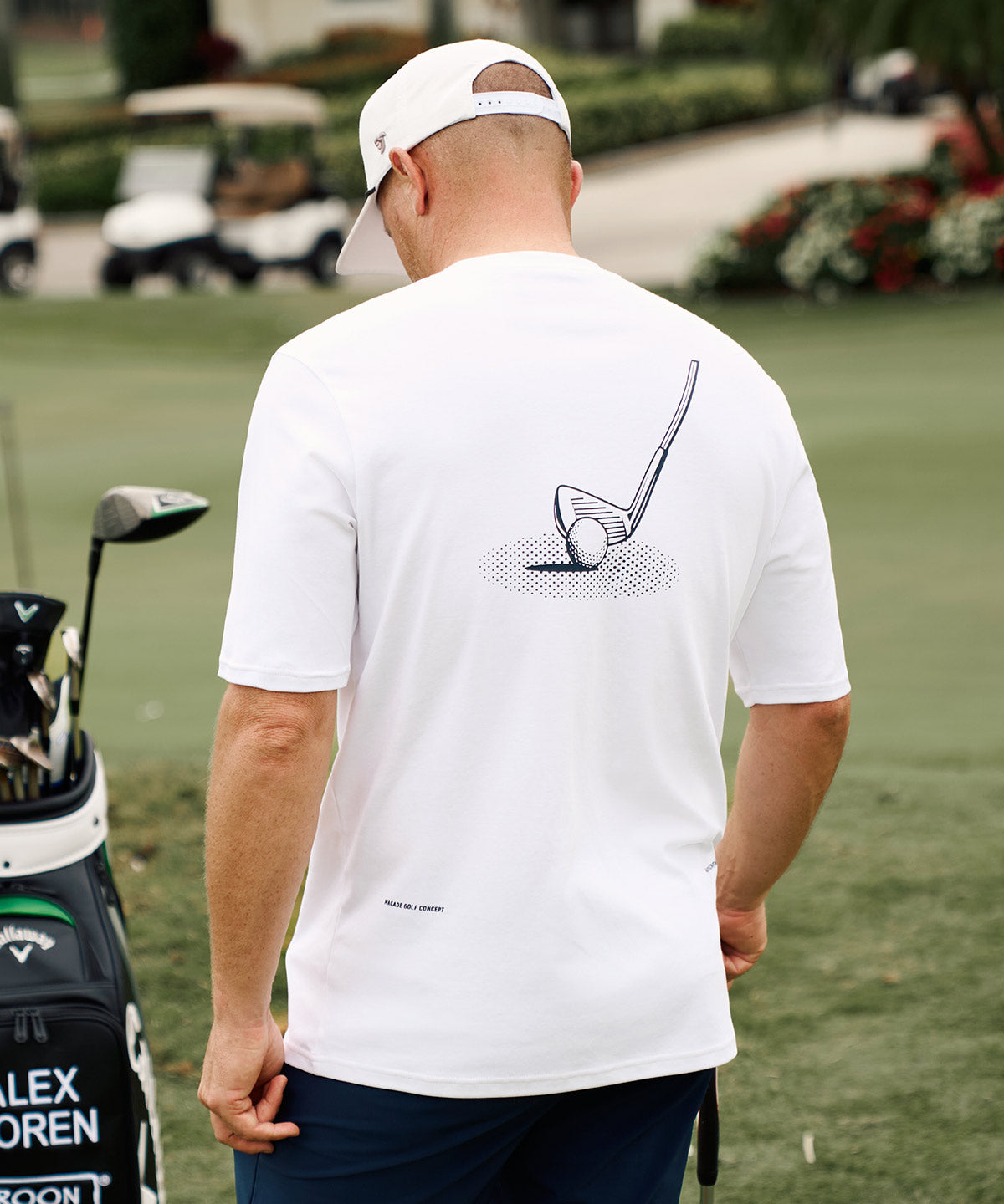 White Script Tech Tee