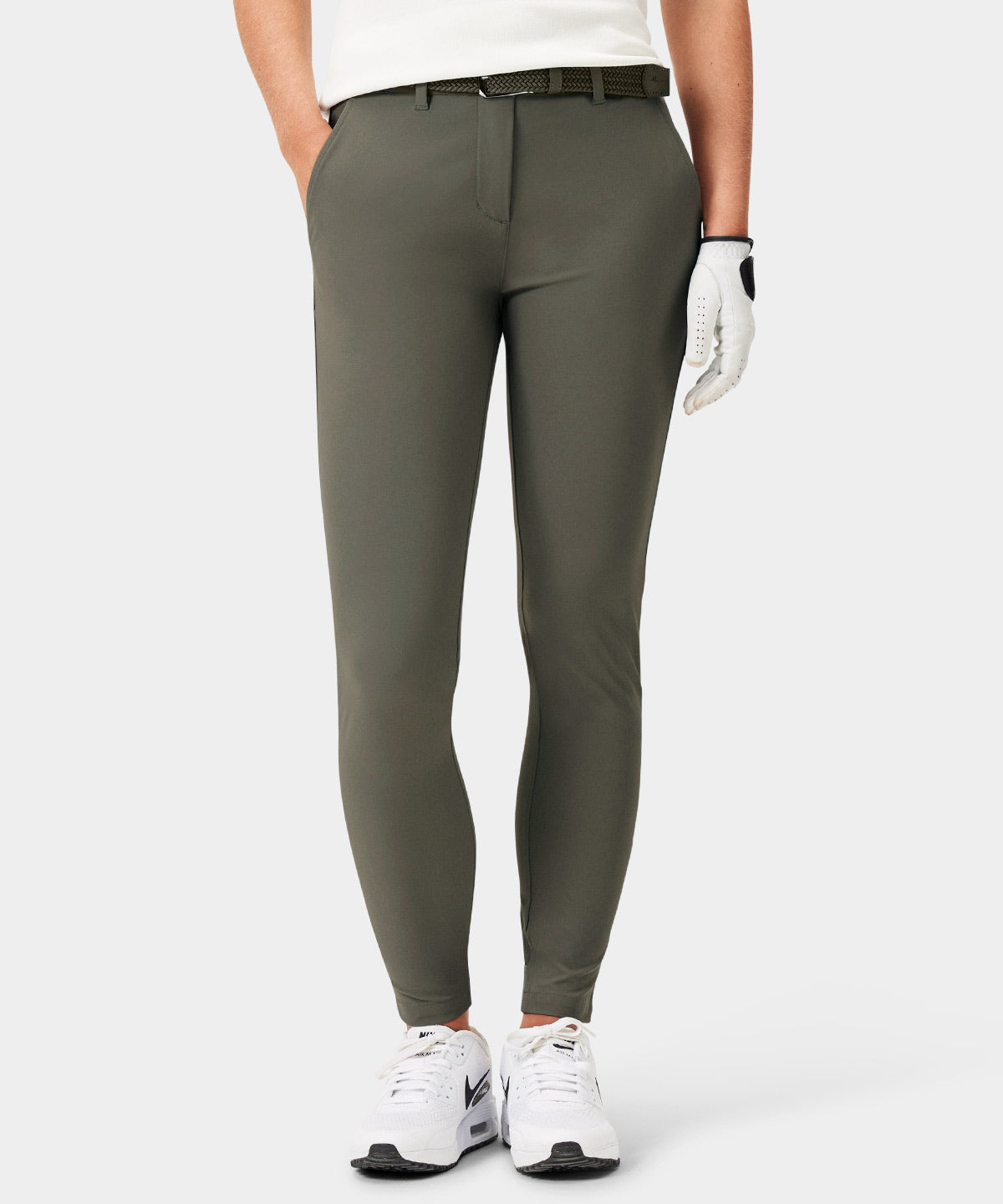 Moss Green Four-way stretch jogger