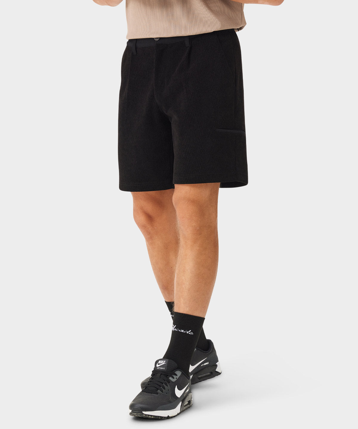 Ethan Black Pleated Shorts