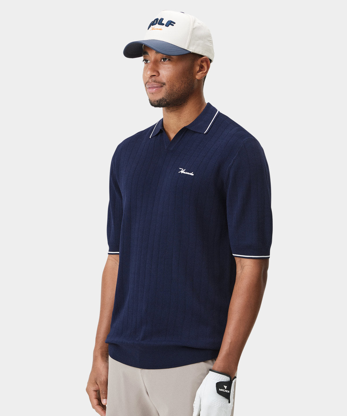 Dark Blue Range Knit Shirt Macade Golf