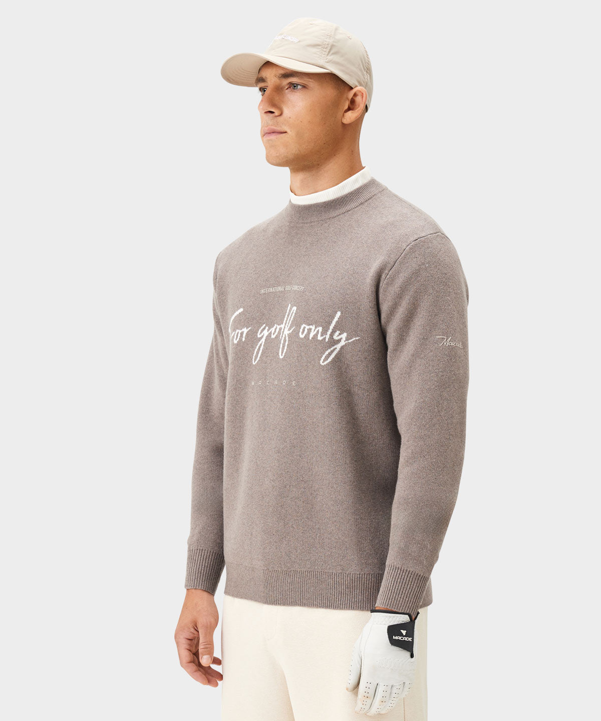 Brown Script Knit Crewneck