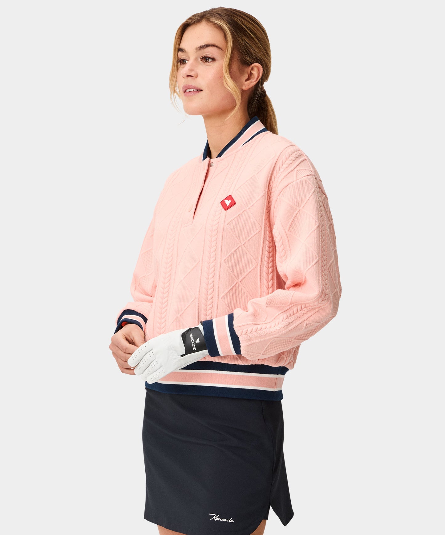 TR Bomber Pullover - Coral