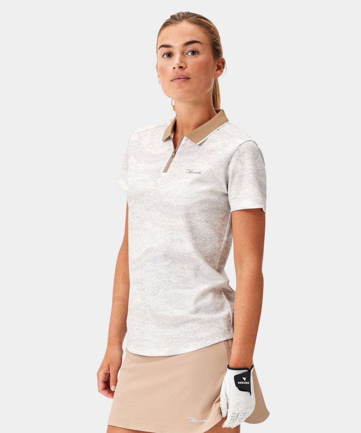 Marble Players Zip Polo Shirt