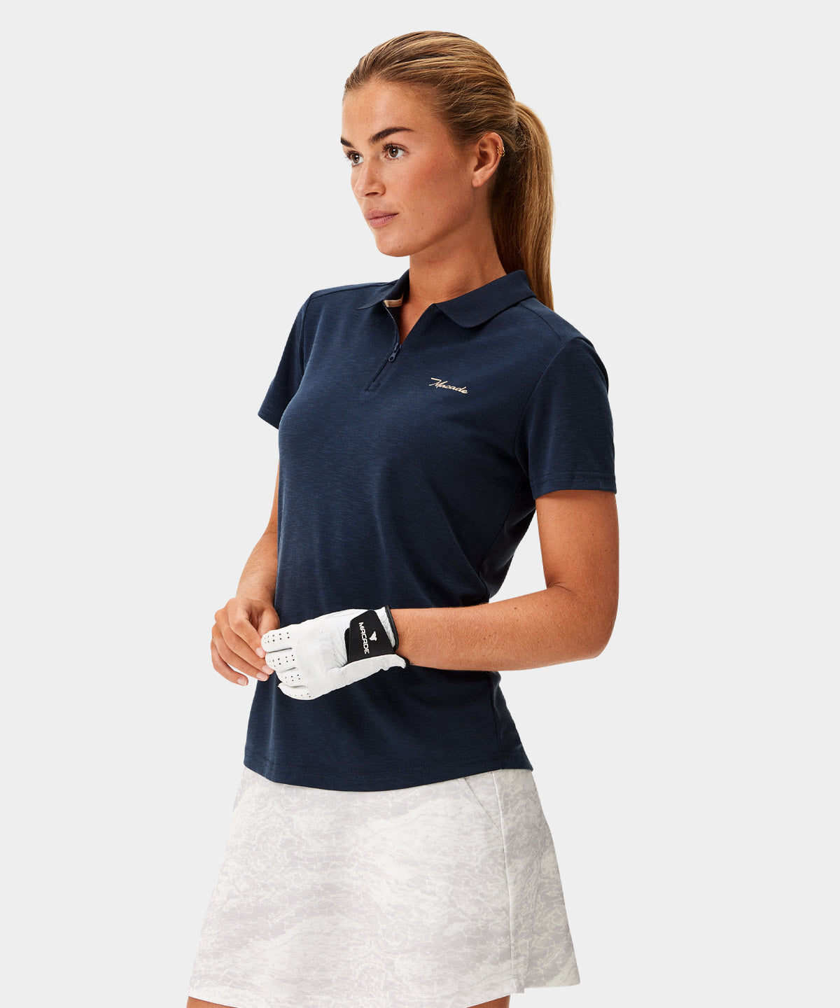 Dark Blue Players Zip Polo Shirt