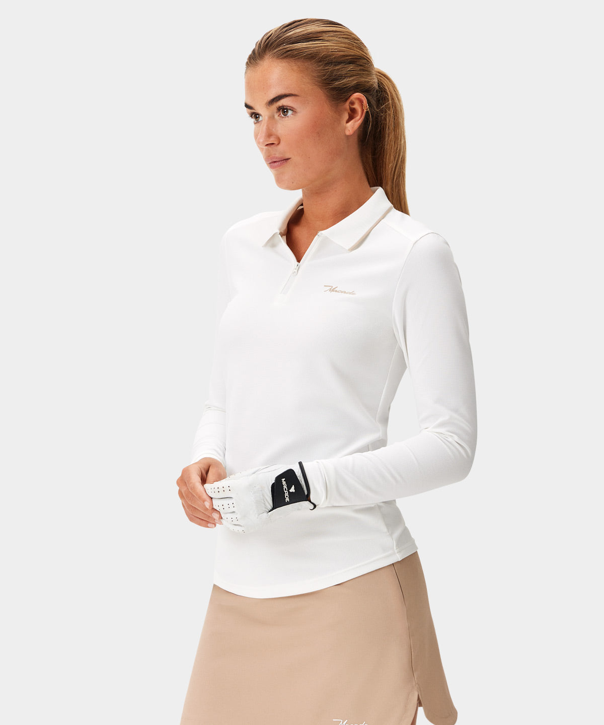 White Players Zip Longsleeve Shirt