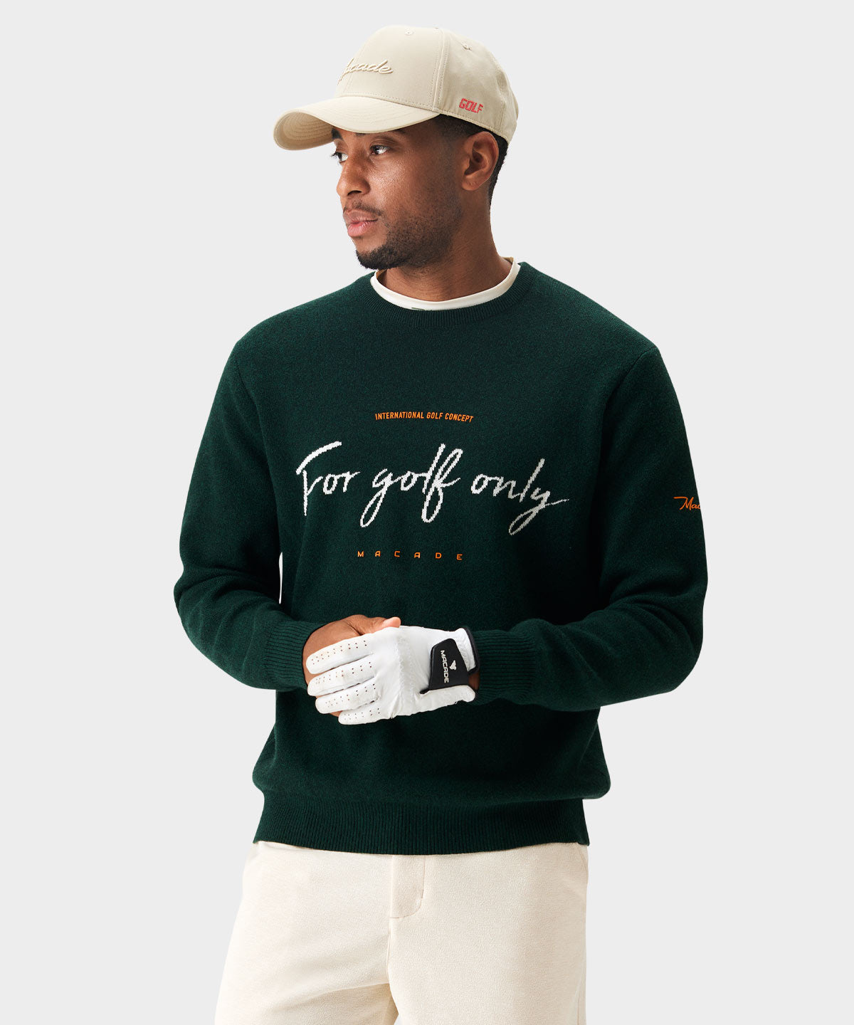 Green Script Knit Crewneck