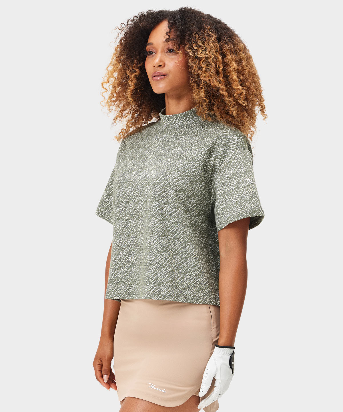 Ivy Green Crop Mock Tee