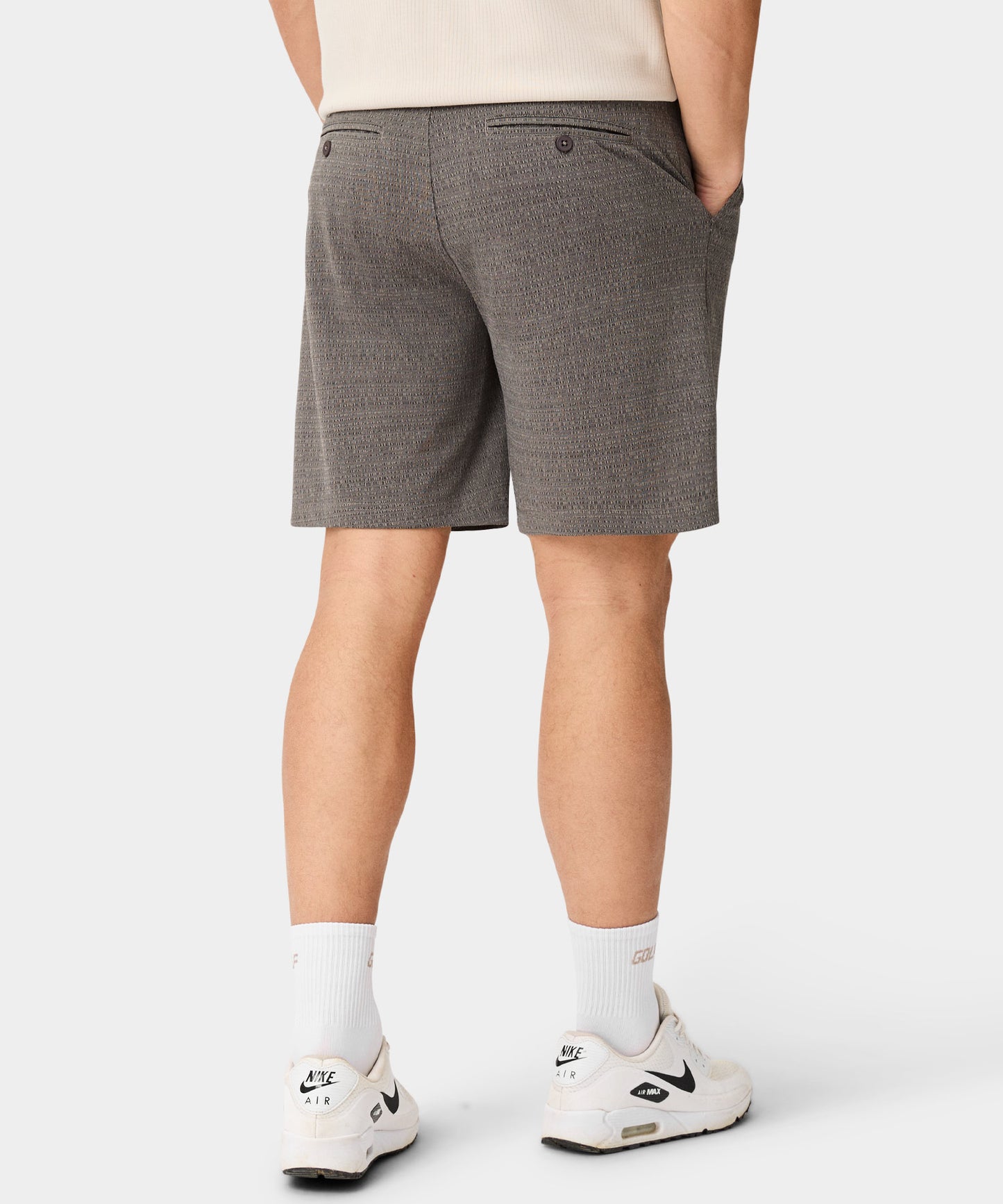 Ridgeweave Pleated Shorts - Jet Grey