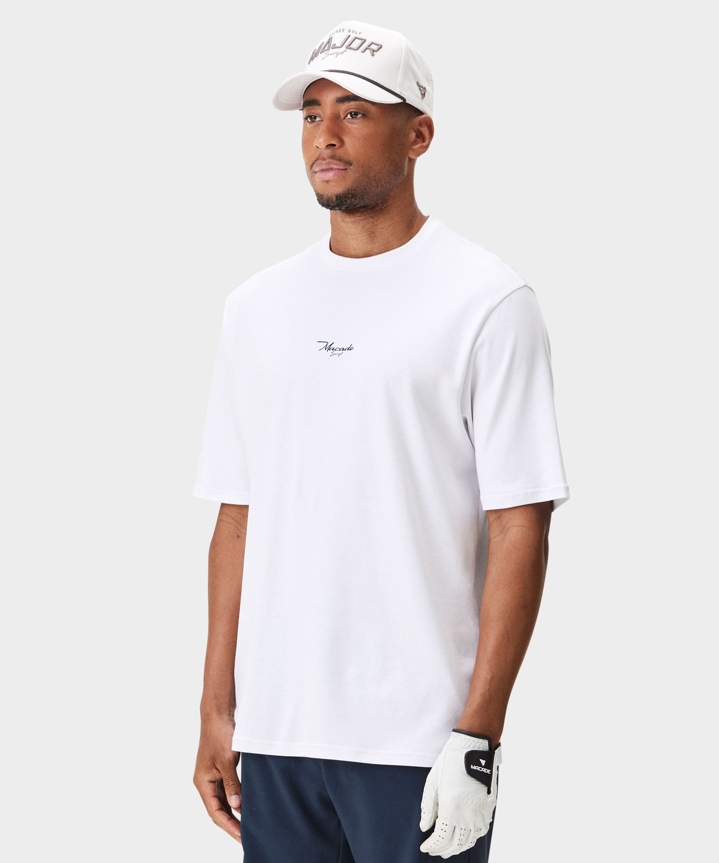 White Script Tech Tee