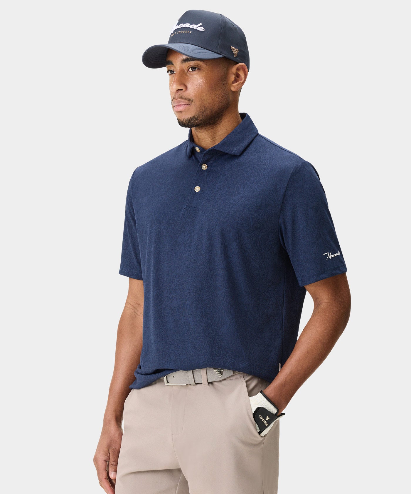 Navy Paisley Core Polo Shirt