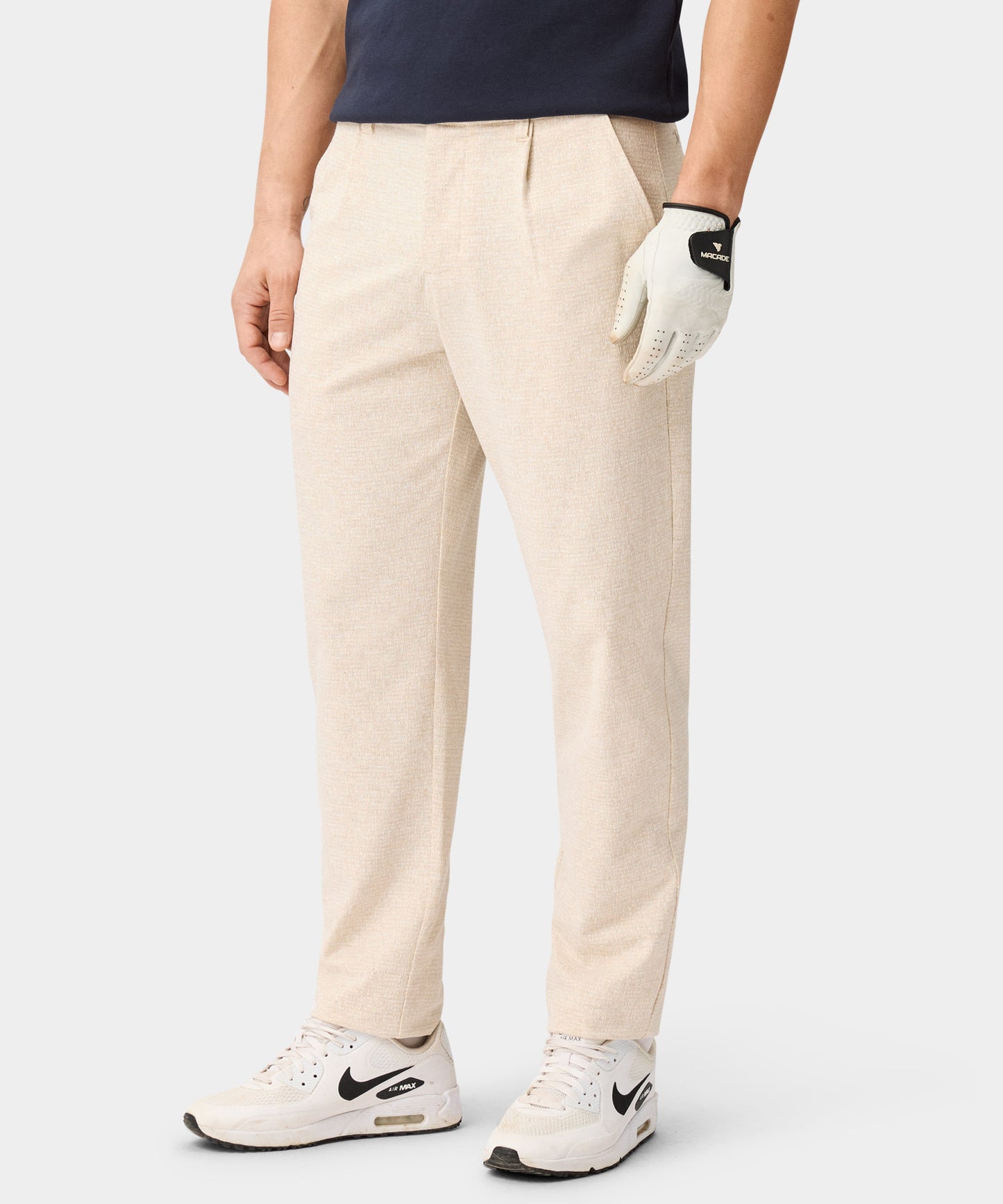 Ridgeweave Pleated Trousers - Sand