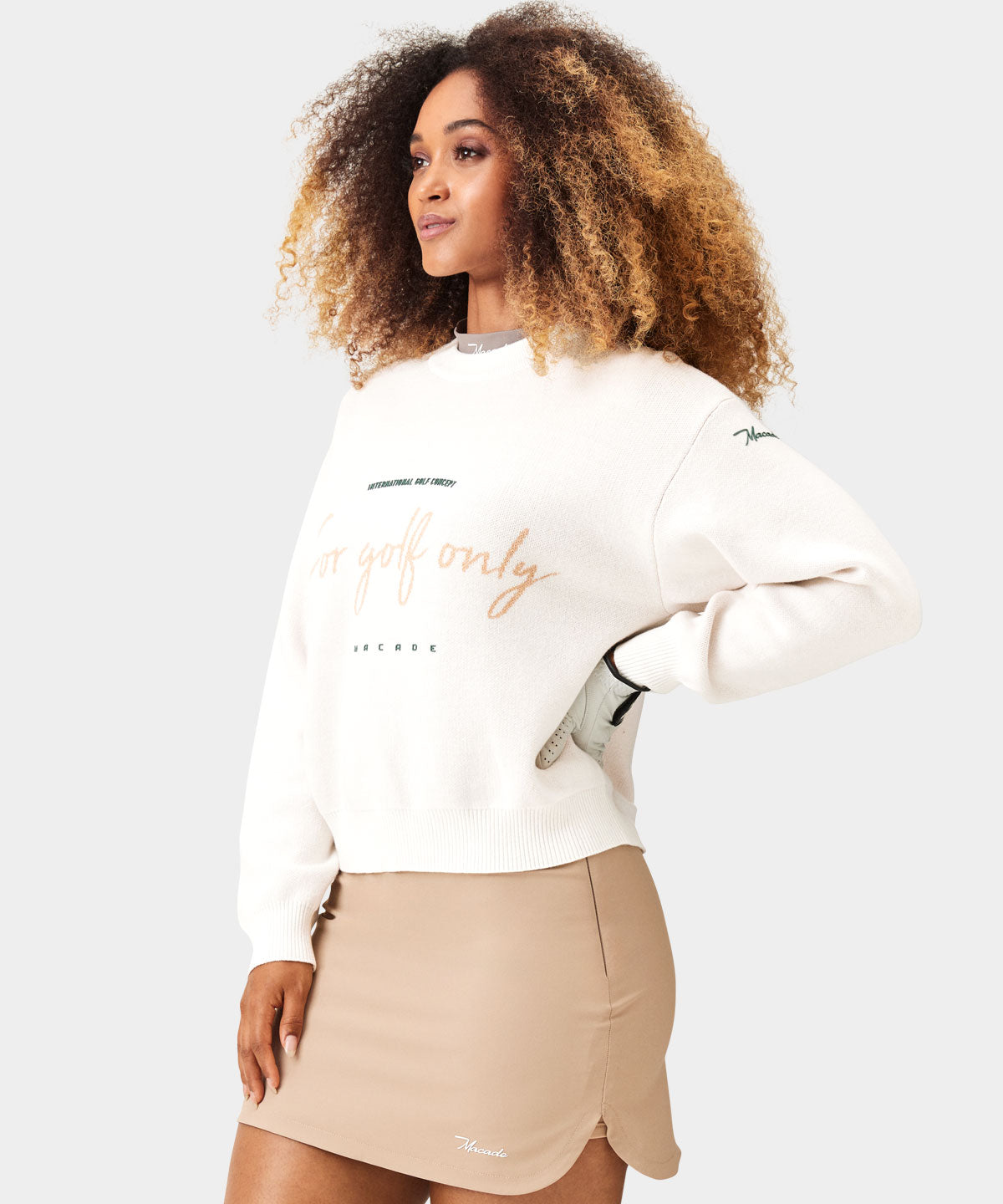 Off Script Sweater Script Oversized Knit Sweater - White – Macade