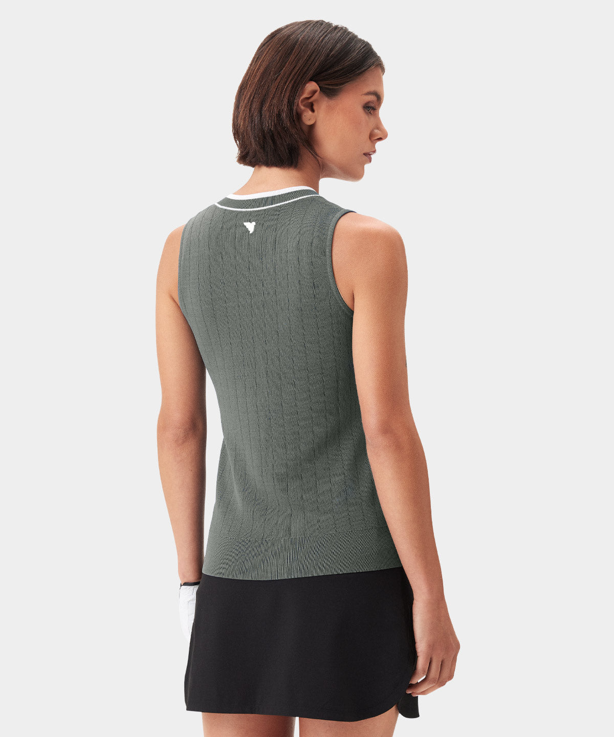 Ana Sage Green Sleeveless V-Neck