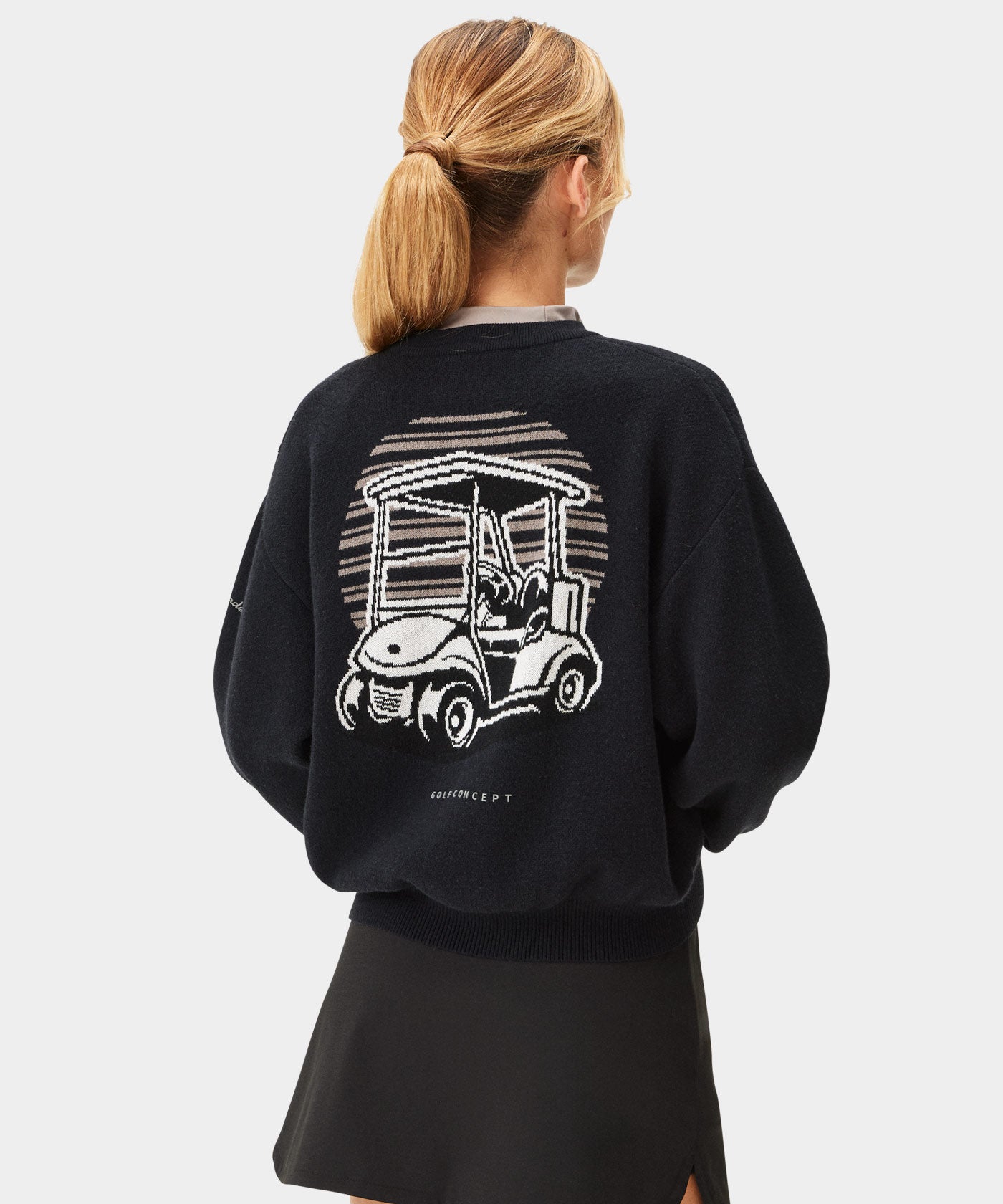 Black Knit Intarsia Sweater