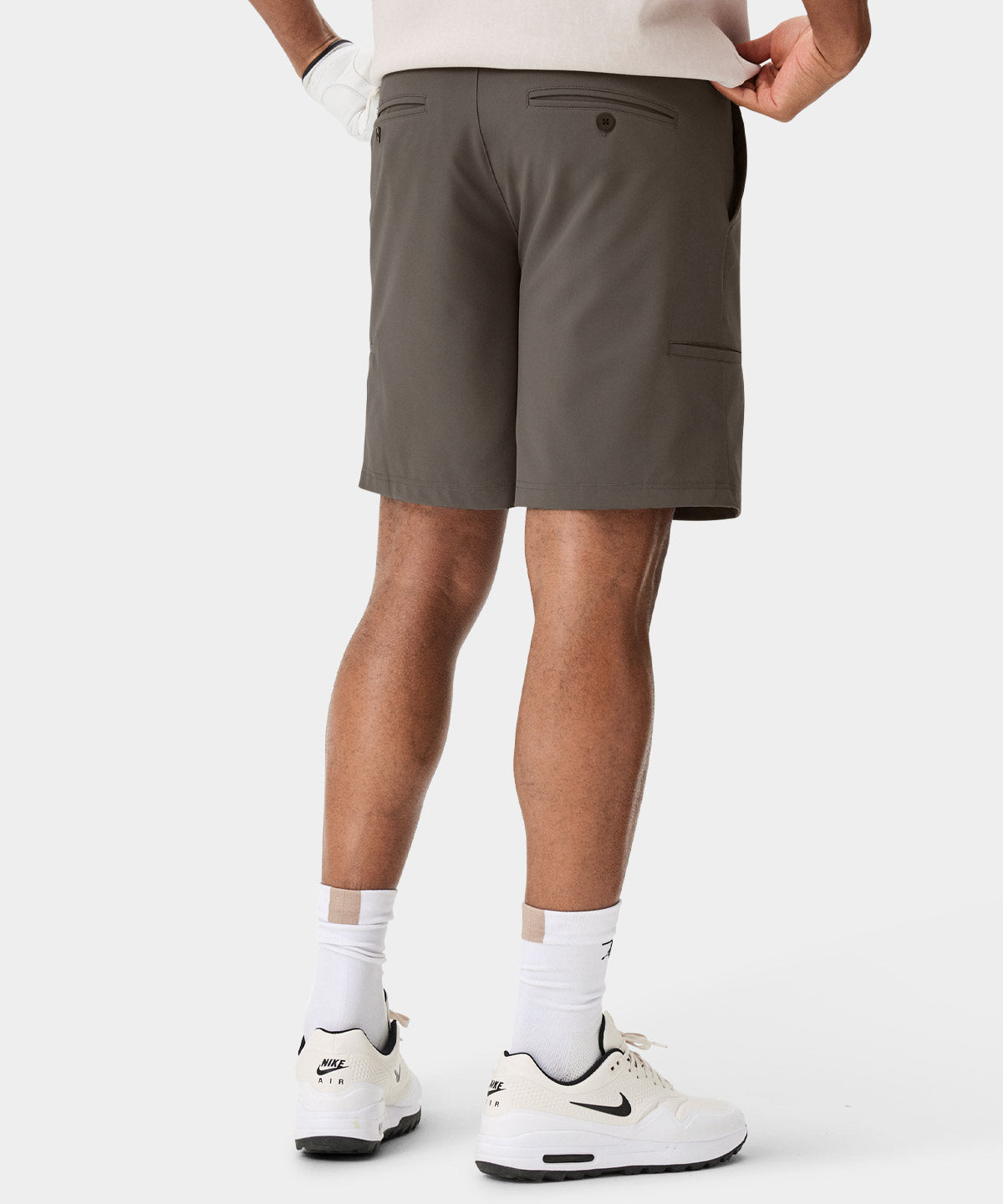 Brown Pleated Players Shorts