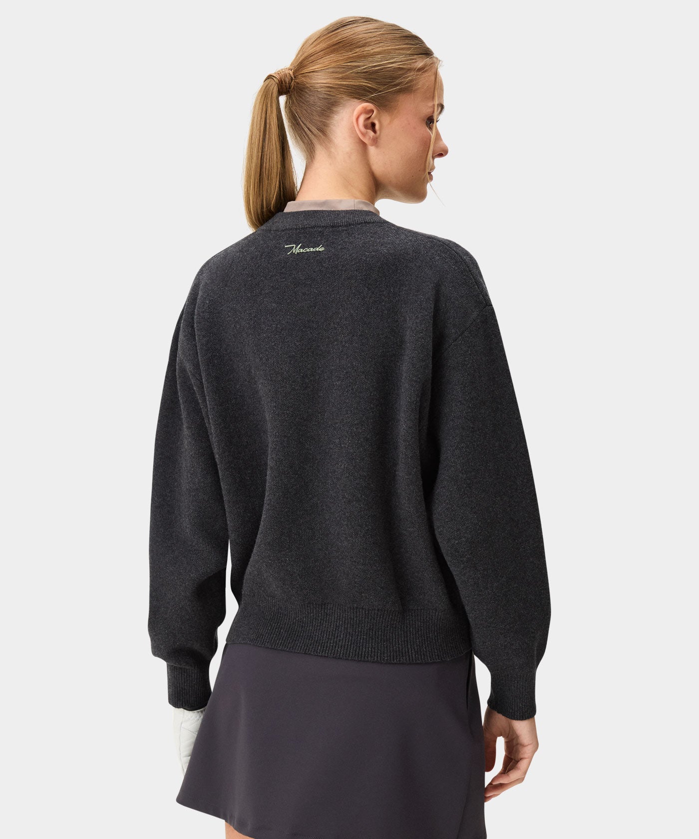 Ash Grey Oversized Knit Sweater