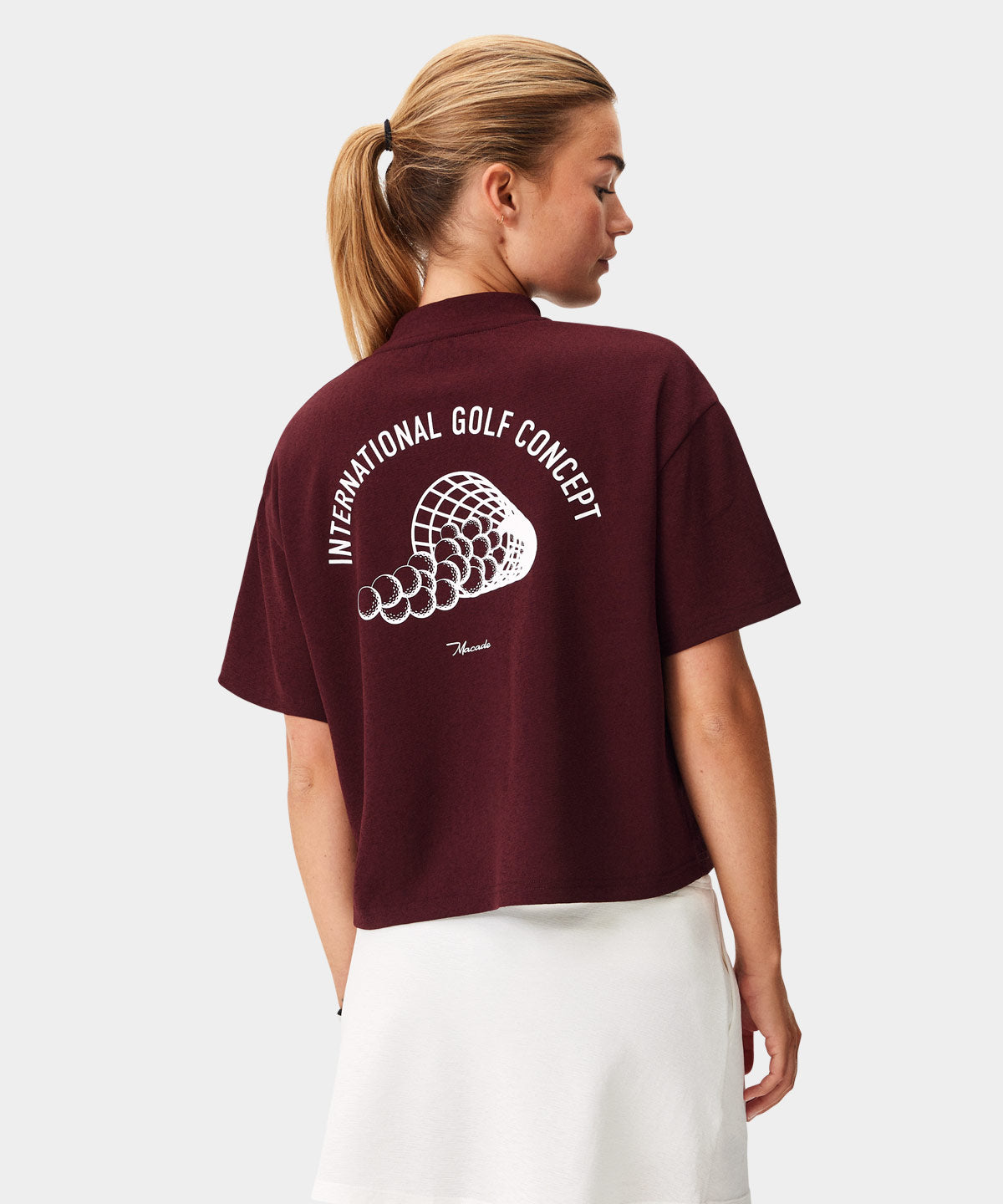 Burgundy Cropped Players Tee