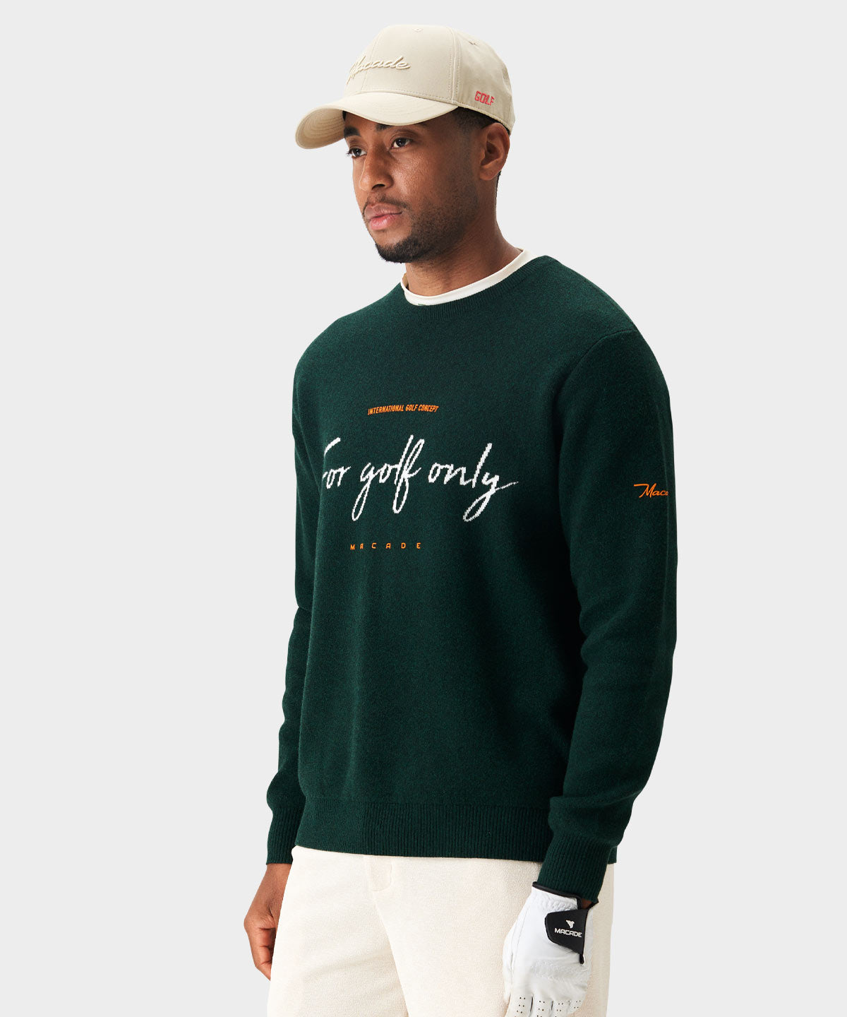 Green Script Knit Crewneck