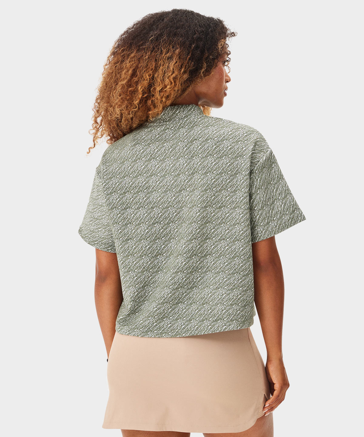 Ivy Green Crop Mock Tee