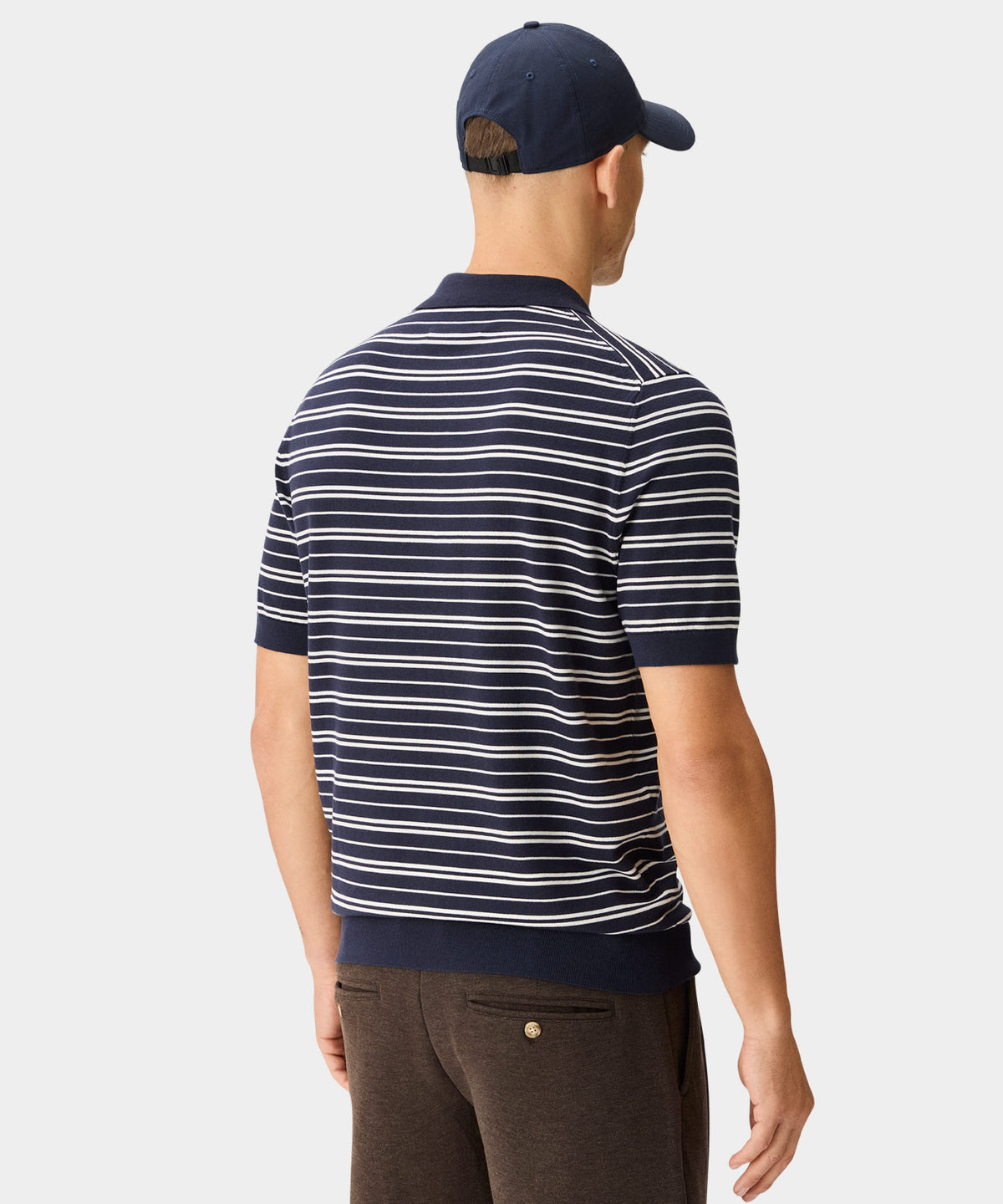 Dunes Striped Knit Shirt - Navy