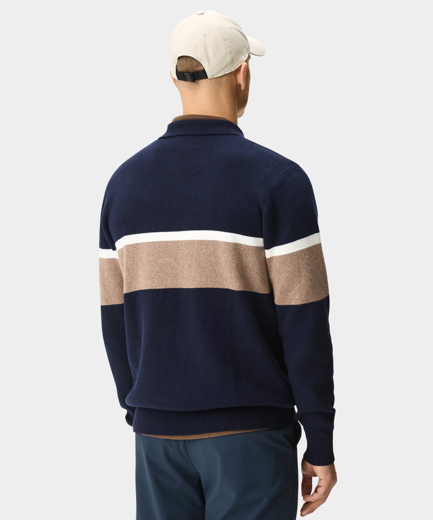 Navy Cashmere Blend Knit Polo