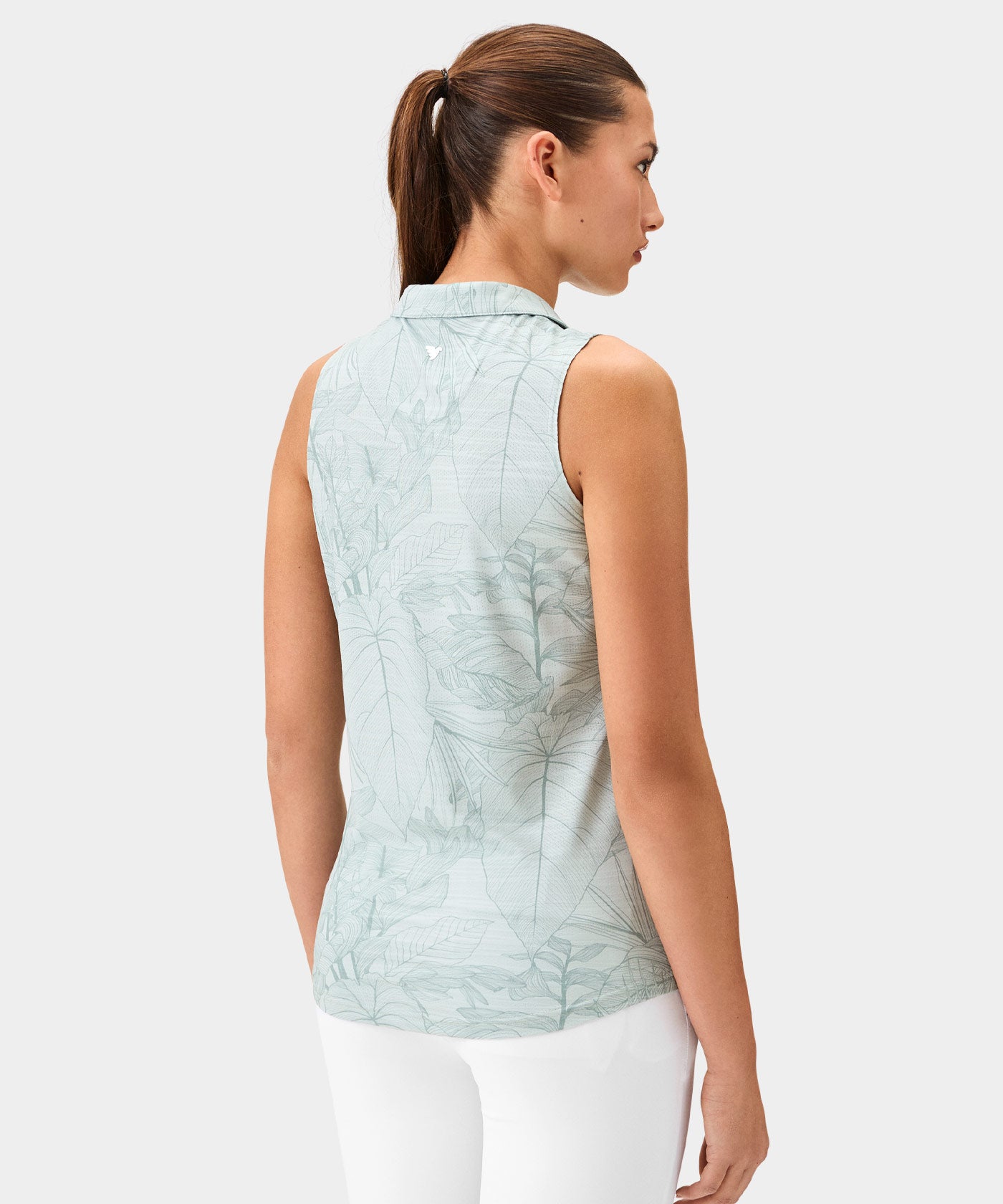 Paige Green Palm Sleeveless Shirt