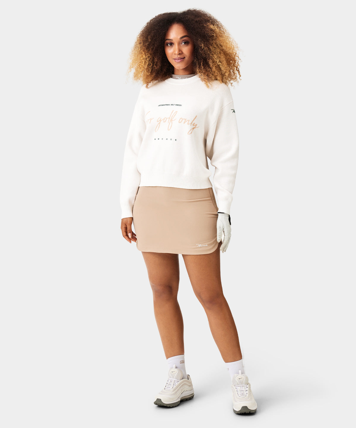 Off Script Sweater Script Oversized Knit Sweater - White – Macade
