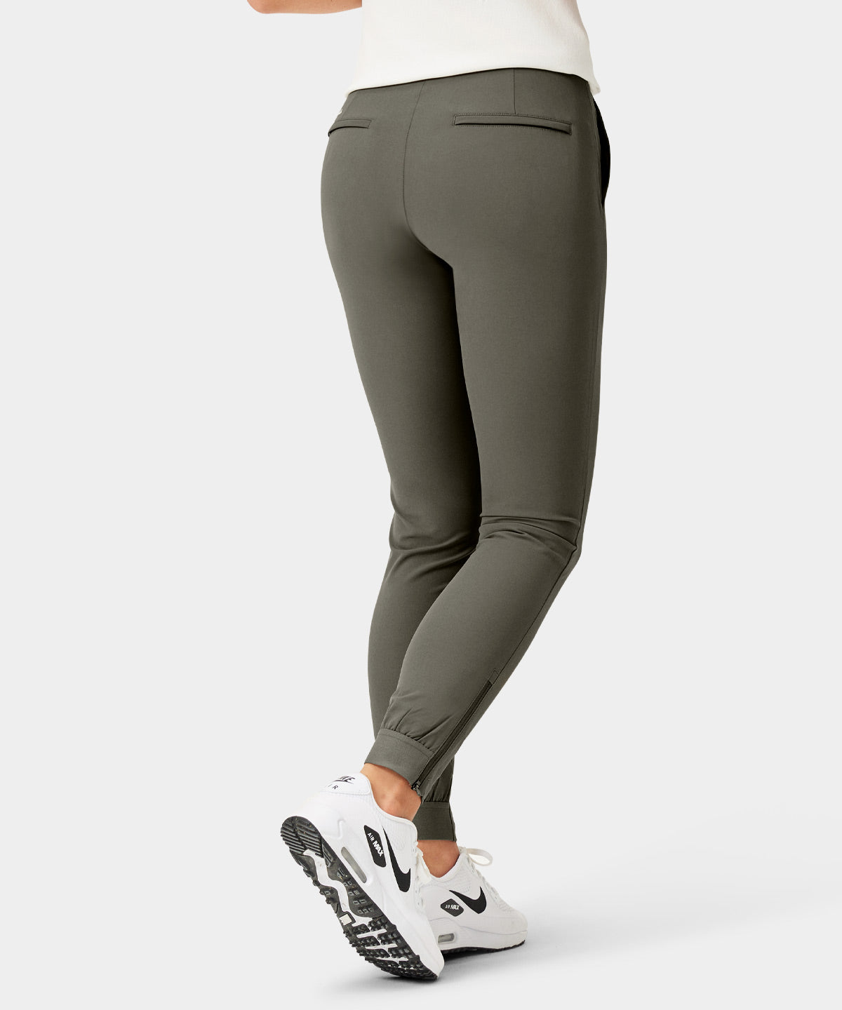 Moss Green Four-way stretch jogger